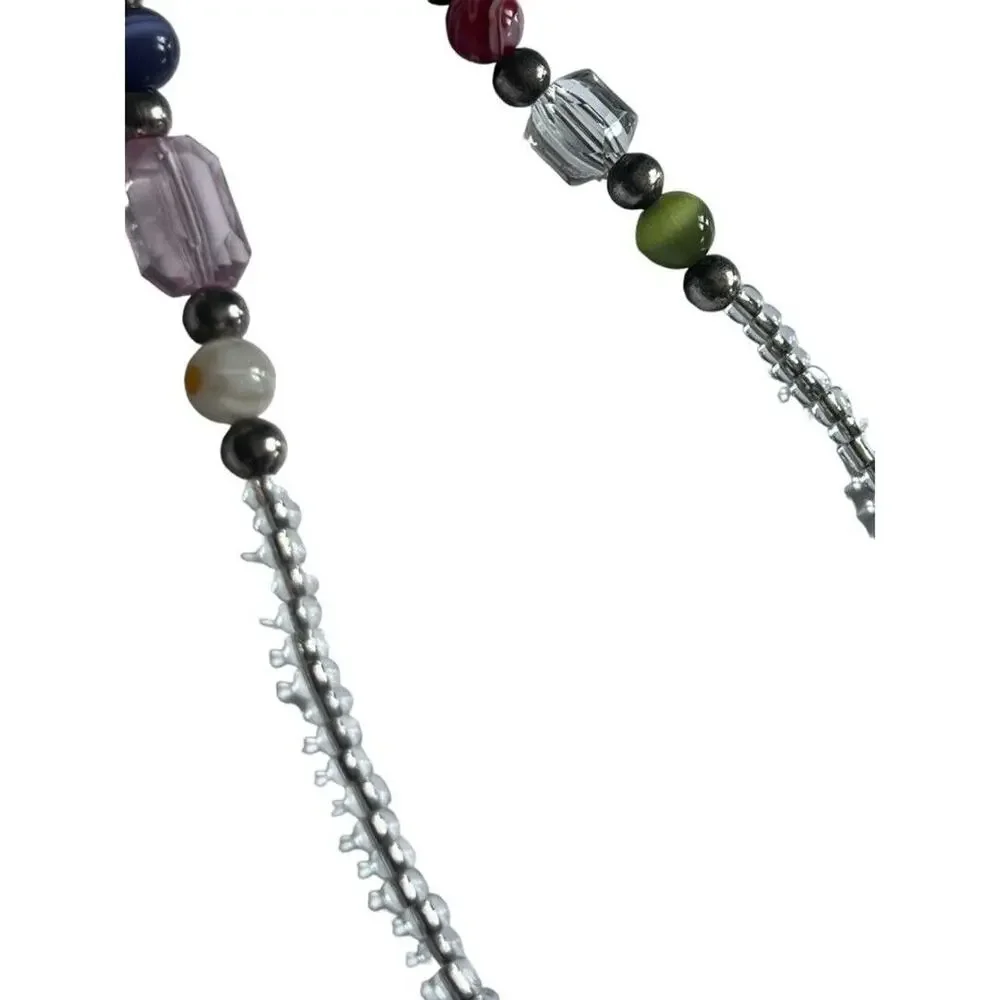Face Mask Beaded Holder Stap Necklace Metal Flowers